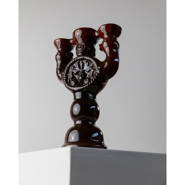 Large Vintage Brutalist Ceramic Candleholder, Estonia, 1960s For Sale - Image 5 of 11