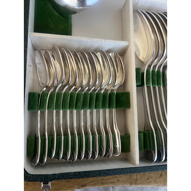 Frionnet Francois Mid Century Shell Pattern Silverware- Set of 37 For Sale - Image 9 of 18