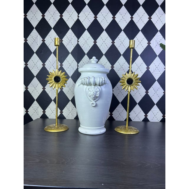 1970s Italian Torcivia E Todaro for Fortunata Crackle Glaze Lidded Urn For Sale - Image 16 of 18