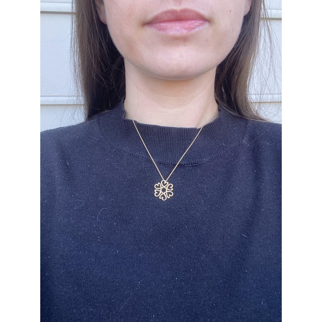 Early 21st Century Tiffany & Co PalomaPicasso Loving Heart Flower Pendant Necklace, 18k Yellow Gold For Sale - Image 5 of 5