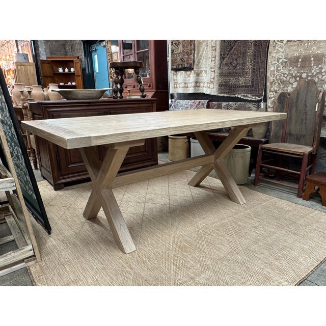 Mid-Century Modern Reclaimed Elm Wood Rectangular Dining Table by Adoorne For Sale - Image 3 of 7