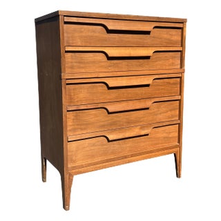 1960s Vintage Mid Century Modern Tall Dresser Highboy Danish Style For Sale