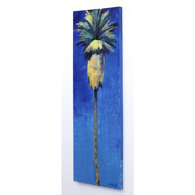 Late Afternoon Blues - Tall Palm Tree Original Landscape Artwork by Kathleen Keifer For Sale - Image 4 of 8
