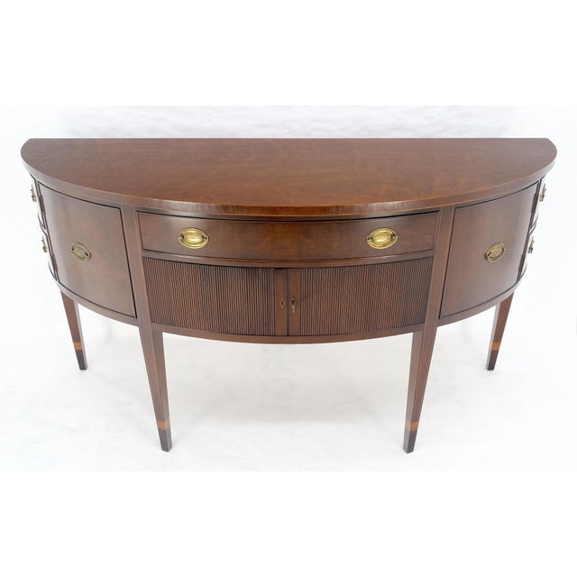 Kittinger Georgian 6' Long Rounded Demi Lune Sideboard Credenza Server Cabinet MINT