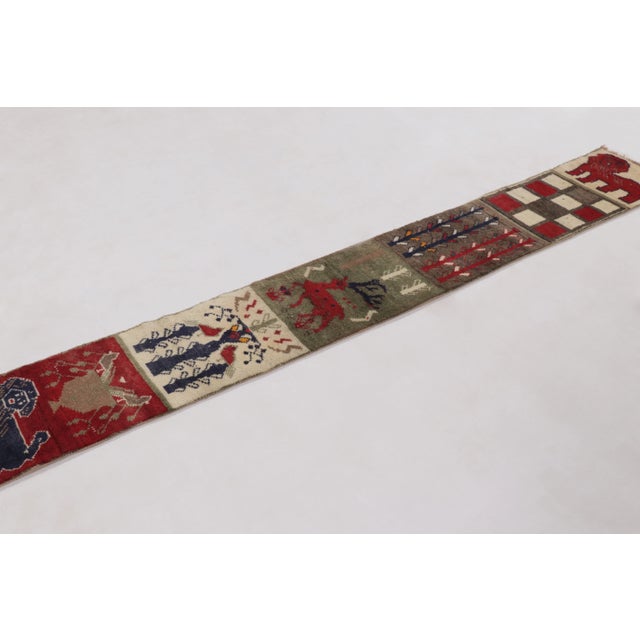 Tribal Vintage Gabbeh Extra-Long Pictorial Wool Runner by Rug & Kilim, 1950-1959 For Sale - Image 3 of 9
