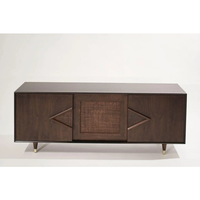 Mid 20th Century Mid Century Modern Dark Walnut Credenza, C. 1950s For Sale - Image 5 of 13