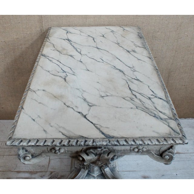 Victorian Baroque Style Italian Painted Faux Marble Centre Table For Sale - Image 3 of 13