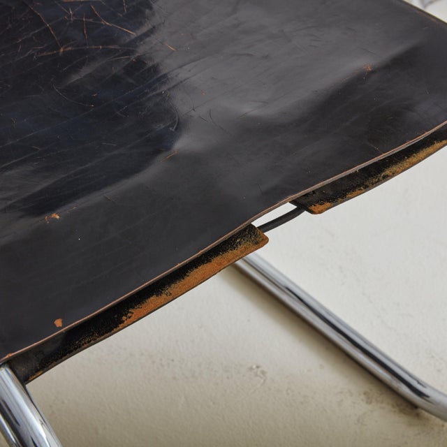 Ludwig Mies van der Rohe ‘Mr10’ Black Leather Chair by Mies Van Der Rohe, Usa 1970s For Sale - Image 4 of 12