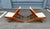 Wood Folding Scissor Chairs by Ficks Reed Circa 1950, Linen, Fir - Set of 2 For Sale - Image 7 of 12