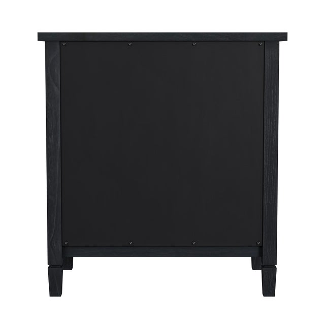 Flagstaff 30 in. W Rectangular Wood 2 Door Cane Accent Storage Cabinet, Black Cane For Sale In Chicago - Image 6 of 8