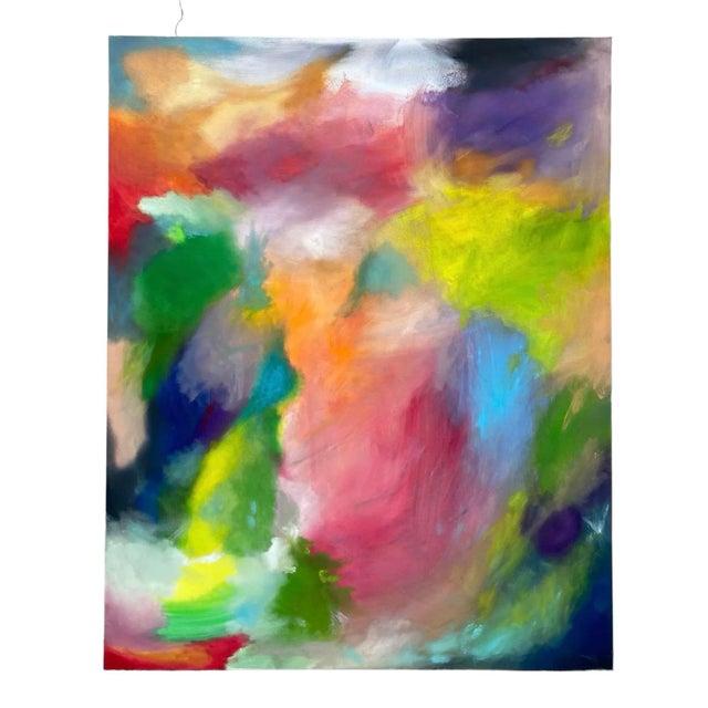 Abstract P. L. Bradbury Large Abstract Colorfield Oil Painting on Canvas For Sale - Image 3 of 3