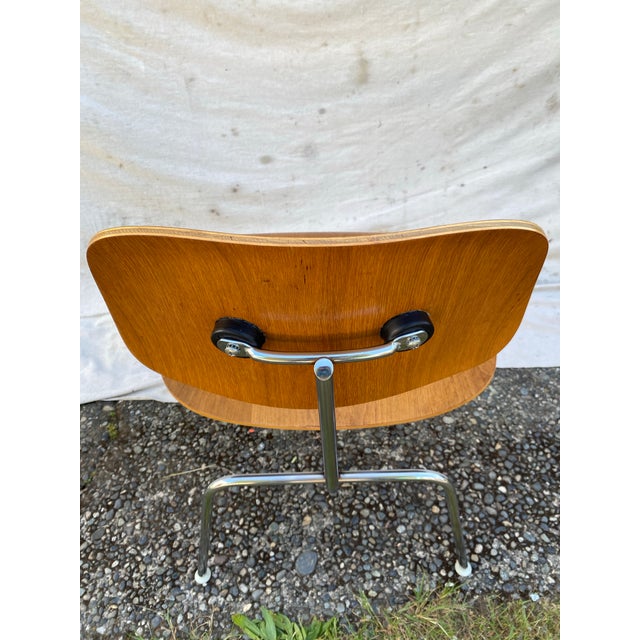 Brown Attributed Charles & Ray Eames for Herman Miller DCM Dining Chair, 1950s–1960s, Molded Birch Plywood For Sale - Image 8 of 12