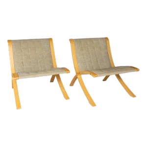 1940s Pair of 'Ax' Chairs Attributed to Peter Hvidt & Orla Mølgaard-Nielsen for Fritz Hansen
