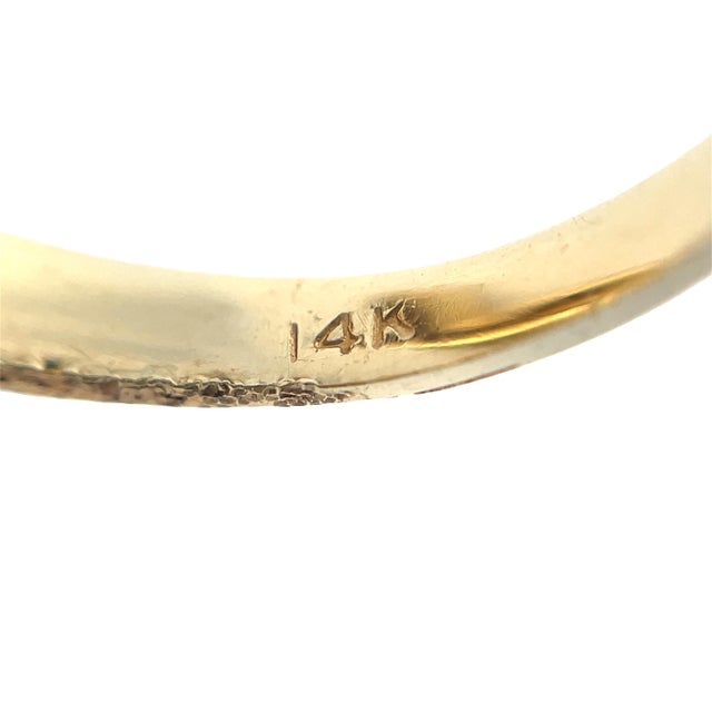 Vintage 14k Yellow Gold Textured Snake Ring, Size 7 For Sale - Image 9 of 9