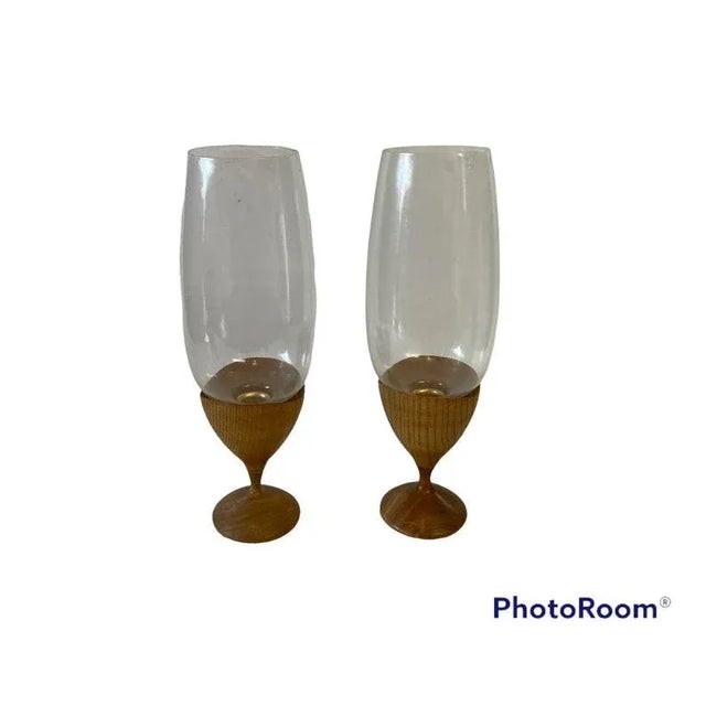 Pair of Danish Mid Century Hurricane Candle Holders For Sale - Image 9 of 9