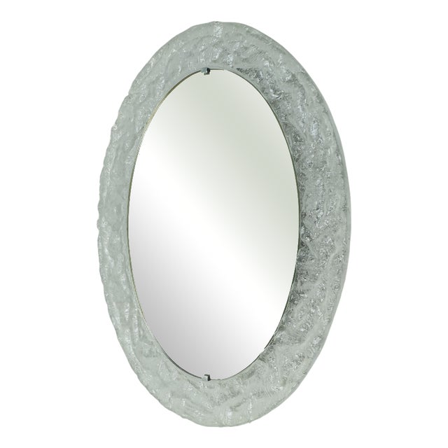 Acrylic Frame Ice Glass Decor Back Lit Wall Mirror from Erco, 1970s For Sale