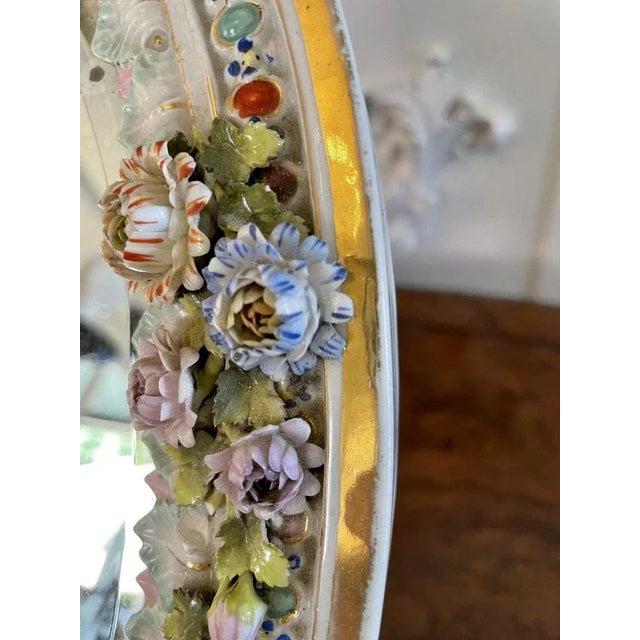 Large Antique Continental Porcelain Easel Mirror For Sale - Image 9 of 13