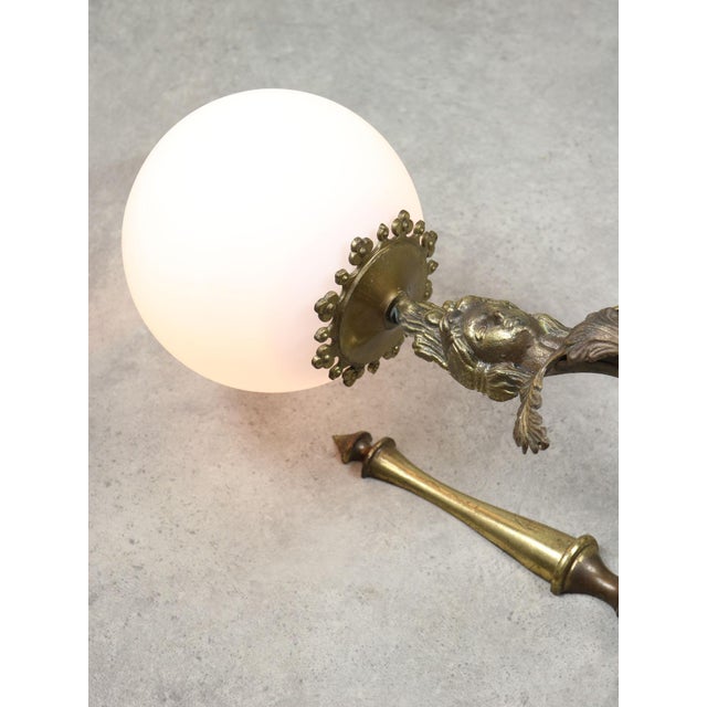 Brown Italian Figural Brass Wall Lamp, Set of 2 For Sale - Image 8 of 15