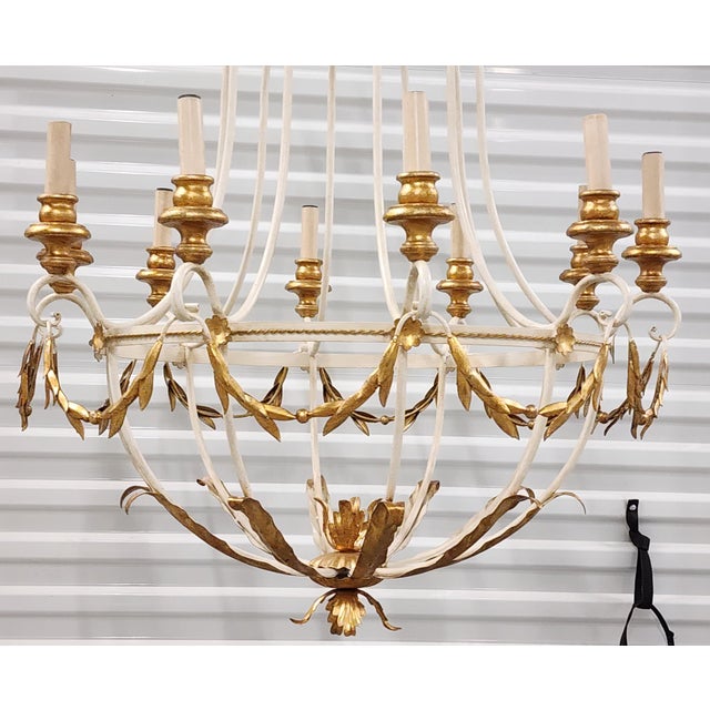 1990s Large Neoclassical Style Giltwood & Metal Cha For Sale - Image 5 of 12