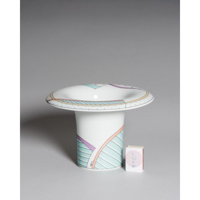 1980s Vintage Century New Wave Porcelain Vase and Bowl Set by Tapio Wirkkala & Dorothy Hafner for Rosenthal Studio-Line, Germany, 1980s, Set of 2 For Sale - Image 5 of 18