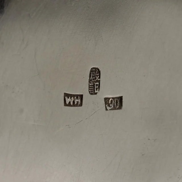 Antique Wang Hing & Co. Chinese Export Silver Travel Dresser Bottle For Sale - Image 12 of 13