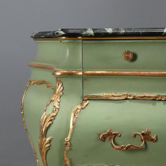Baroque Style Lacquered and Gilded Chest of Drawers For Sale - Image 4 of 11