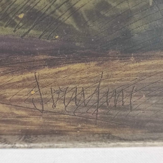 Beppe Serafini, Oxen, 1983, Oil on Cardboard, Framed For Sale - Image 4 of 15