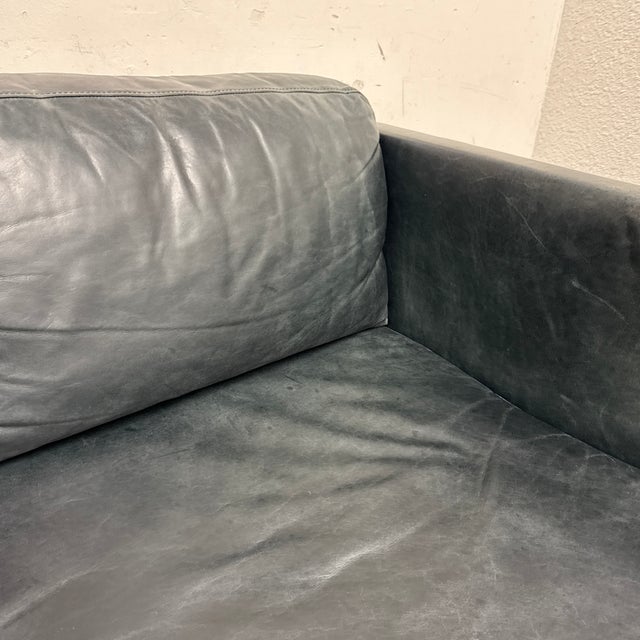 West Elm Brooklyn Leather Sofa For Sale - Image 10 of 12