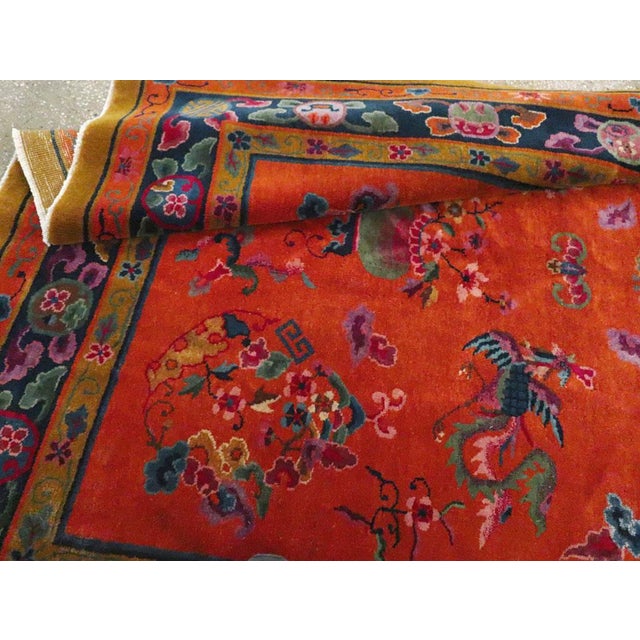 Galerie Shabab Collection Mid-20th Century Handmade Chinese Art Deco Accent Carpet For Sale - Image 10 of 10