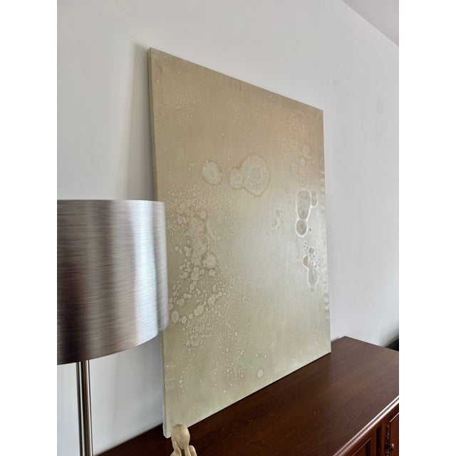 2020s Large Abstract Beige Painting, Neutral Wall Art Ready to Hang (Stretched) For Sale - Image 5 of 6