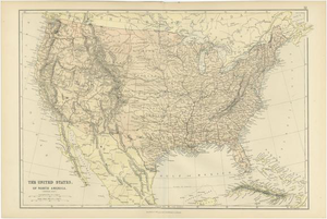 Antique Map of the United States of North America, 1882