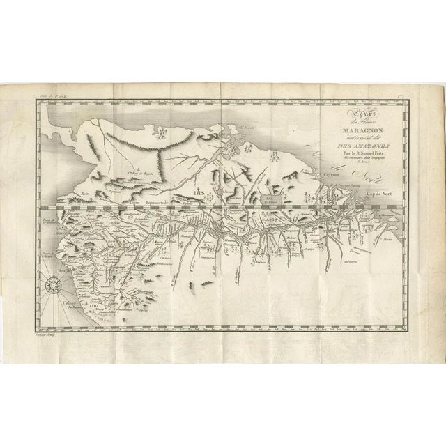Map of the Amazon River – “Cours du Fleuve Maragnon autrement dit des Amazones”, c.1760 This 18th-century copperplate map,...