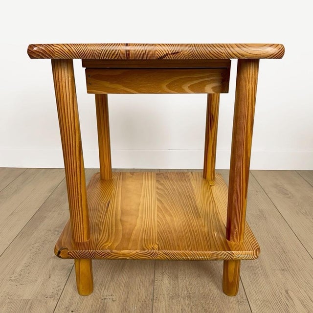 Scandinavian Bedside Table in Pine, 1980s For Sale - Image 3 of 9