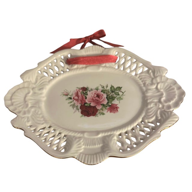 Vintage Formalities by Baum Brothers Victorian Rose Pierced Plates - A Set of 4 For Sale - Image 11 of 11