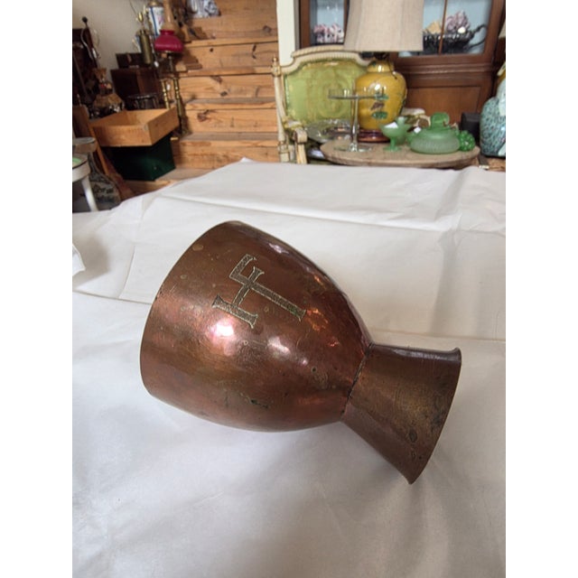 1930s Copper Chalice With Monogram For Sale - Image 5 of 7