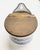 Antique German salt box (cellar). Blue and white ceramic with wood lid. Great shelf appeal. Marked on bottom. Hole for...