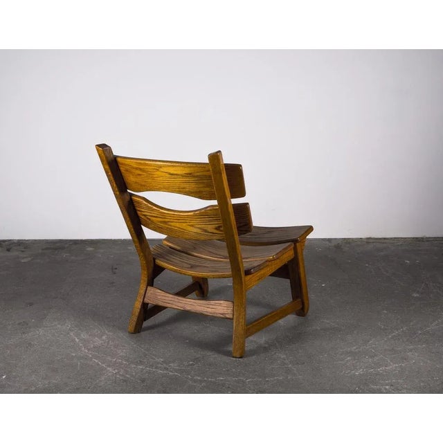 Maroon Brutalist Chair in Oak by Dittmann & Co fort Awa Radbound, 1960s For Sale - Image 8 of 18