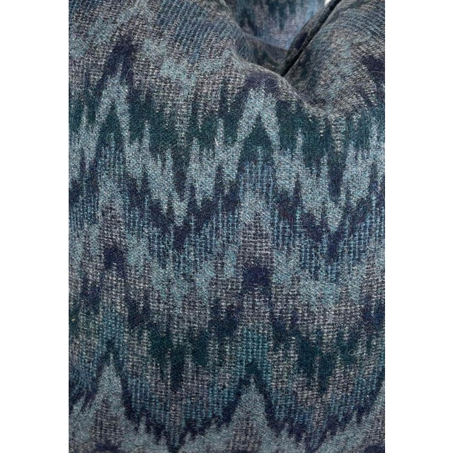 Custom pair of 22" pillows covered in Kirby Design "Flame Wool" in color marine 100% wool fabric. These pillows are self...