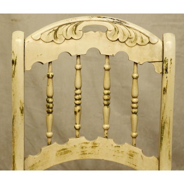 Mid 20th Century Pair of Old Wooden French Country Chairs For Sale - Image 10 of 12