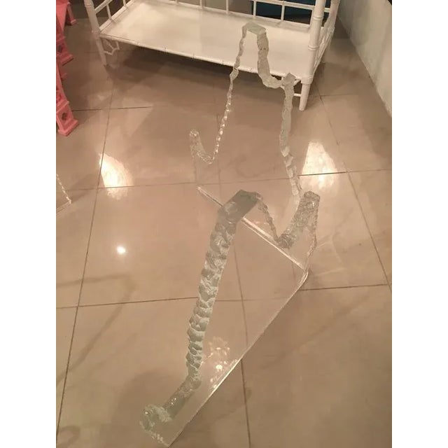 Plastic Lucite Glacier Iceberg Dining Table or Desk Bases - A Pair For Sale - Image 7 of 12