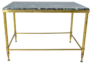 Mid-Century Marble and Gilt Brass Coffee Table from Maison Jansen, France