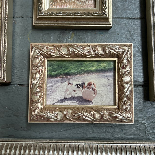 Vintage Collection of 5 Miniature Picture Frames-Set of 5 For Sale - Image 4 of 7