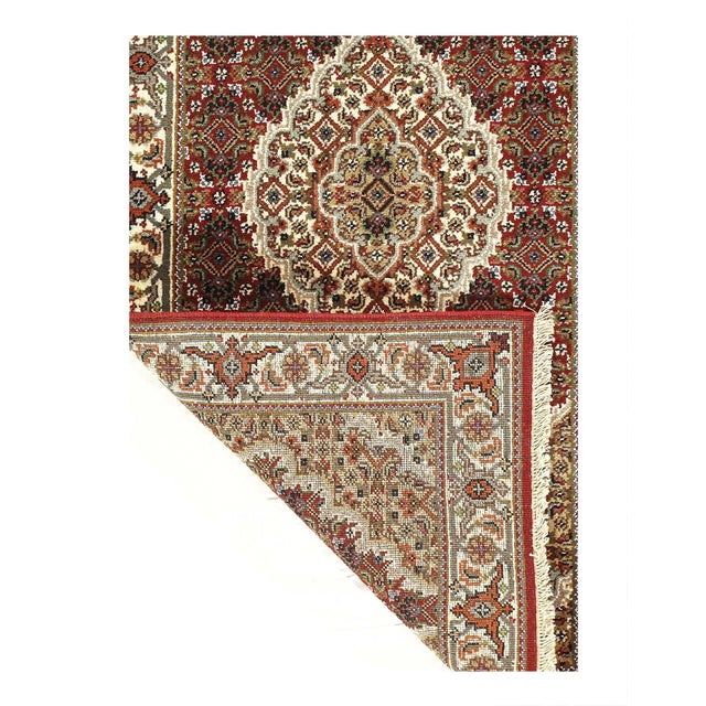 Traditional 2020s Fine Hand Knotted Silk & Wool Tabriz Runner For Sale - Image 3 of 4