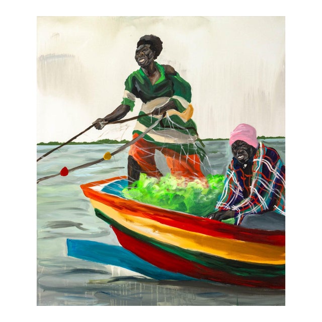 Marcus Brutus Fishing Acrylic on Canvas, 2022 For Sale