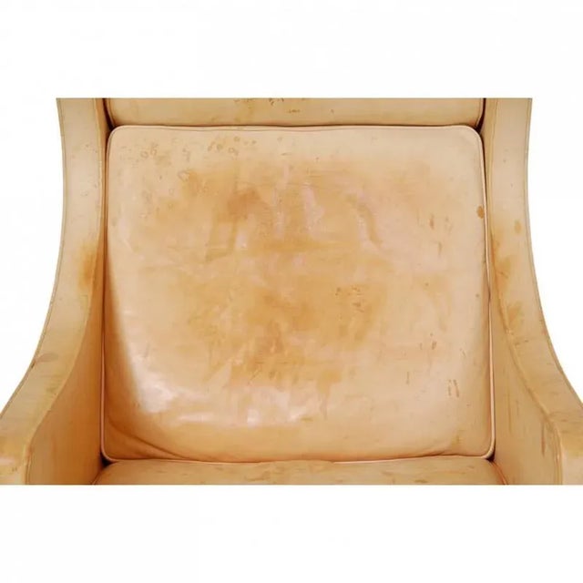 2204 Wing Chair in Natural Leather by Børge Mogensen, 2000s For Sale - Image 6 of 18