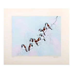 Birds in Winter, Max Karp Screenprint, Signed and Numbered in Pencil