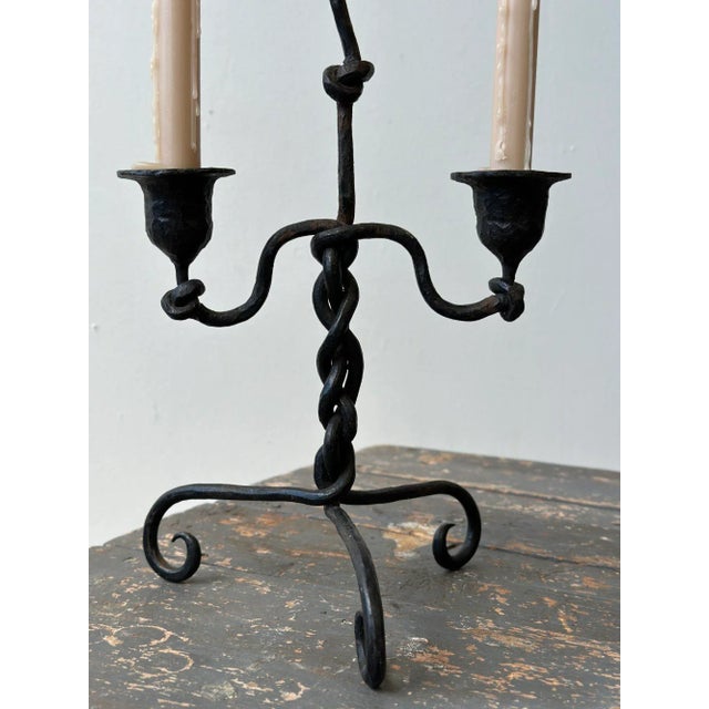 Antique Forged Iron Twisted Candelabra, Circa Early 19th Century For Sale In New York - Image 6 of 12