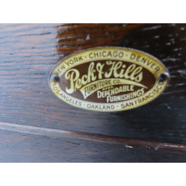 Peck and Hills Furniture Tiger Oak China Cabinet Bookcase Cupboard 6569 For Sale In Miami - Image 6 of 18