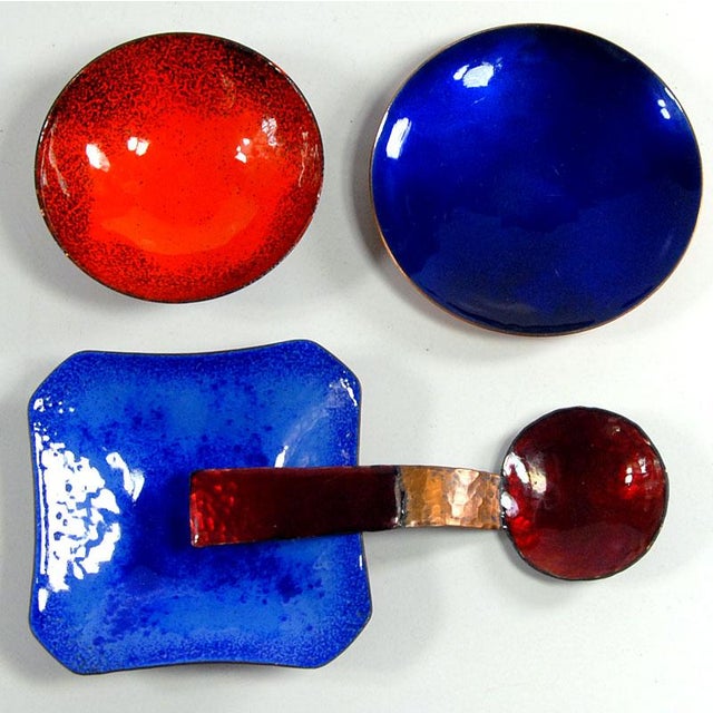 Italian Enameled Copper Bowls, 1960s, Set of 4 For Sale - Image 6 of 10