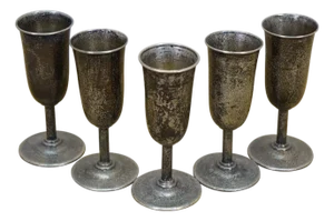 Antique Webster & Co Sterling Silver 925 Cordial Shot Glasses 79g 3.25" - Set of 5